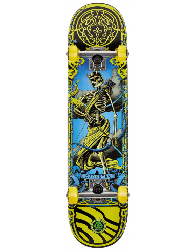 SKATE COMPLET DARKSTAR 7.5 X 31.1 ARROW YELLOW brillant des détails fins