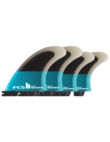 DERIVES FCS II Performer PC Medium Teal/Black Quad Rear Retail Fins vente chaude votre 