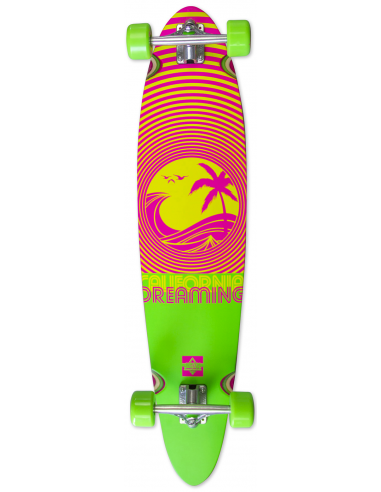 DUSTERS COMPLETE LONGBOARD 40 CALIFORNIA DEAMING NEON GREEN livraison et retour toujours gratuits