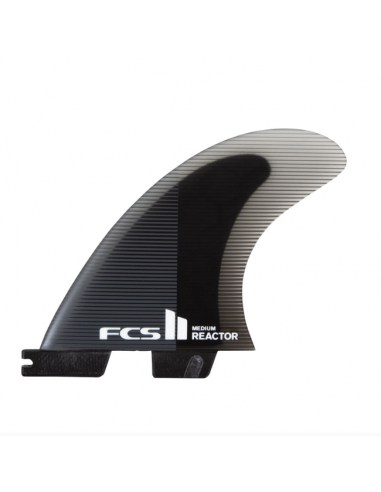 Dérives Thruster FCS II Reactor PC Medium Charcoal/Black Tri Retail Fins Le MVP de beaucoup