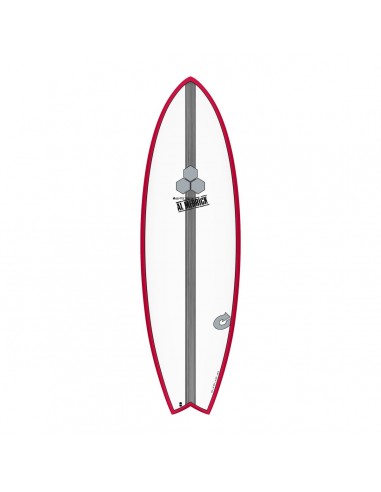 PLANCHE DE SURF 5'10 POD MOD TORQ Xlite Channel island Red Pinline s'inspire de l'anatomie humaine